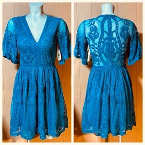 NWT Altar'd State Sefton Teal Lace Dress S